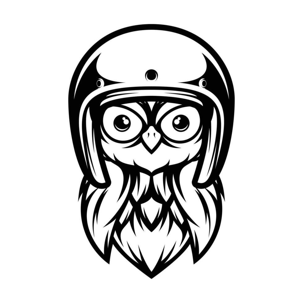 Owl Ride Outline vector