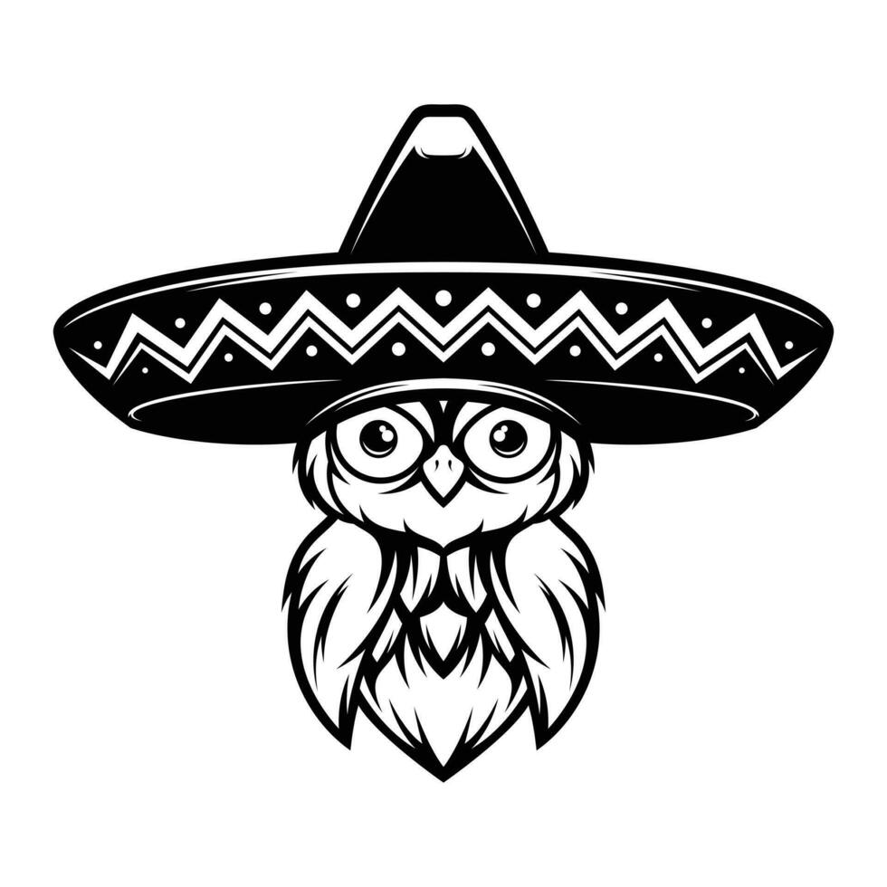 búho sombrero contorno vector