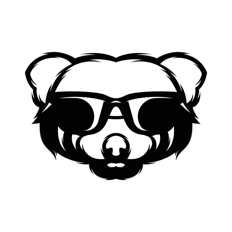 Red Panda Sunglass Outline vector