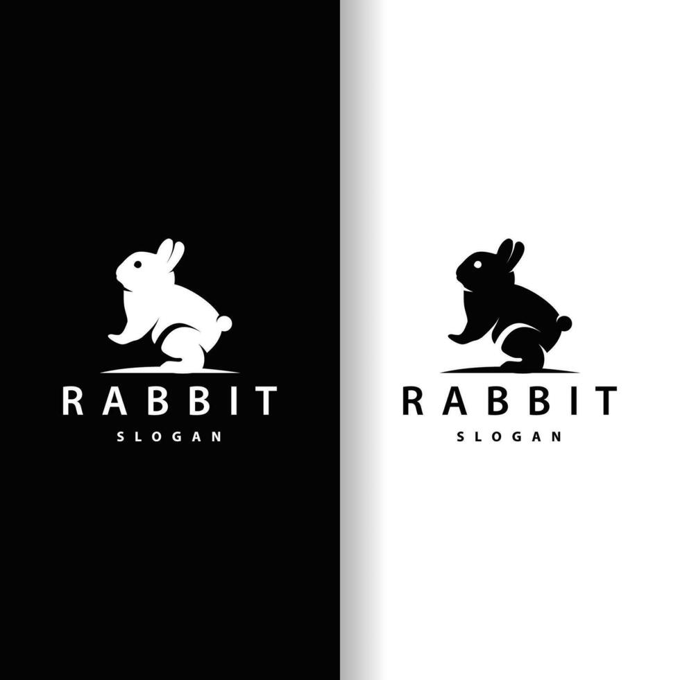 Conejo logo diseño linda conejito sencillo animal silueta ilustración modelo vector