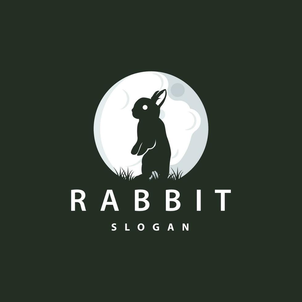 Conejo logo diseño linda conejito sencillo animal silueta ilustración modelo vector