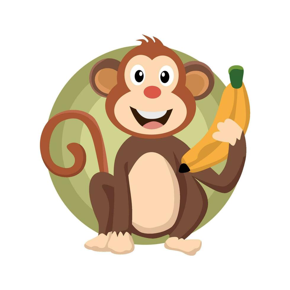 monkey character vector holding a banana