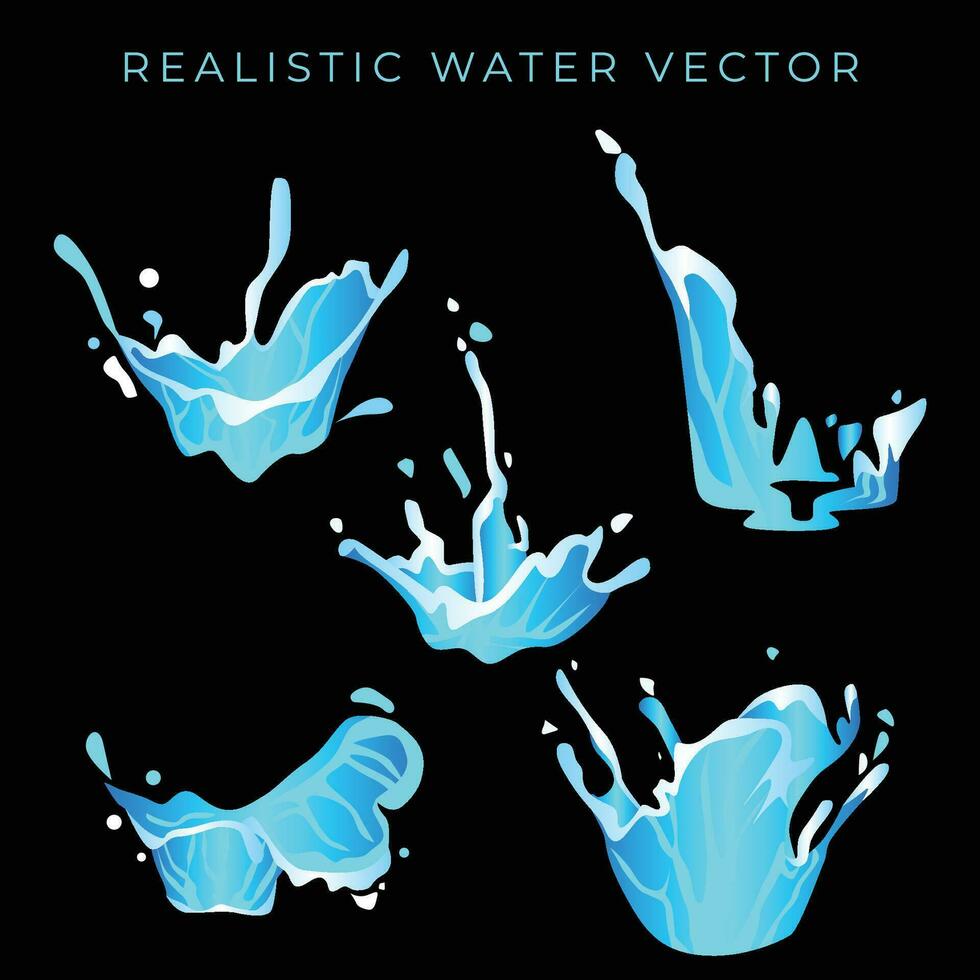 water splash vector realistic style