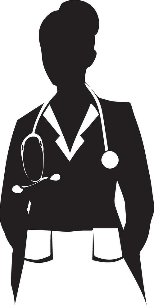 Female doctor silhouette illustration vector