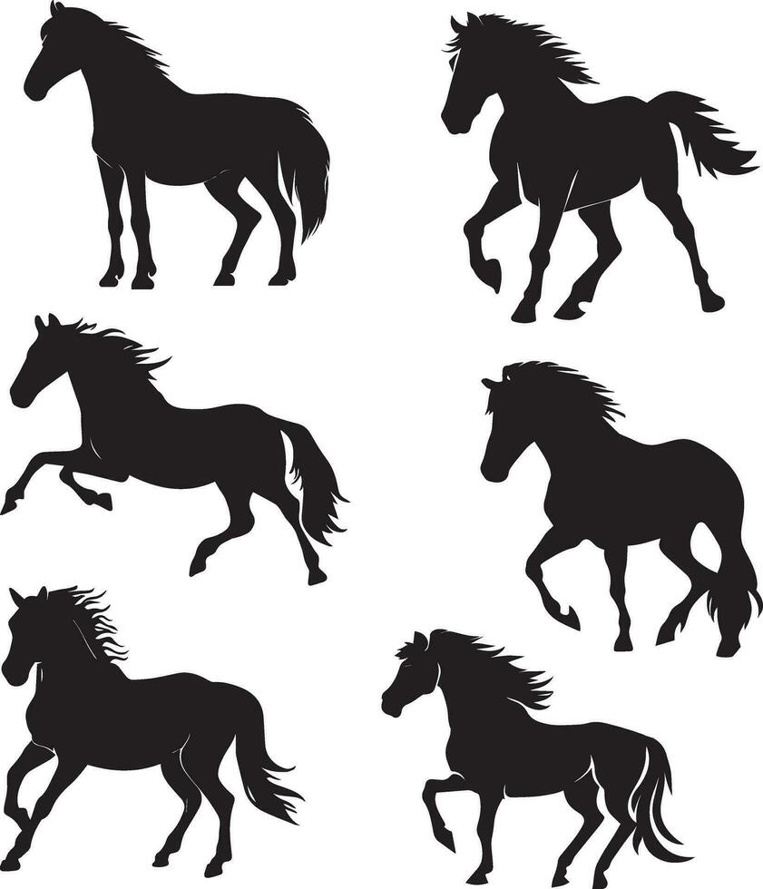 Running Horse vector silhouette illustration