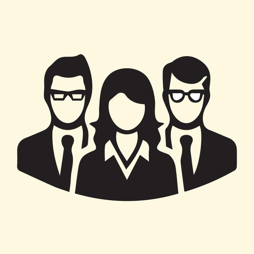 team, solid image, vector icon, people, and isolated pictogram on a white background