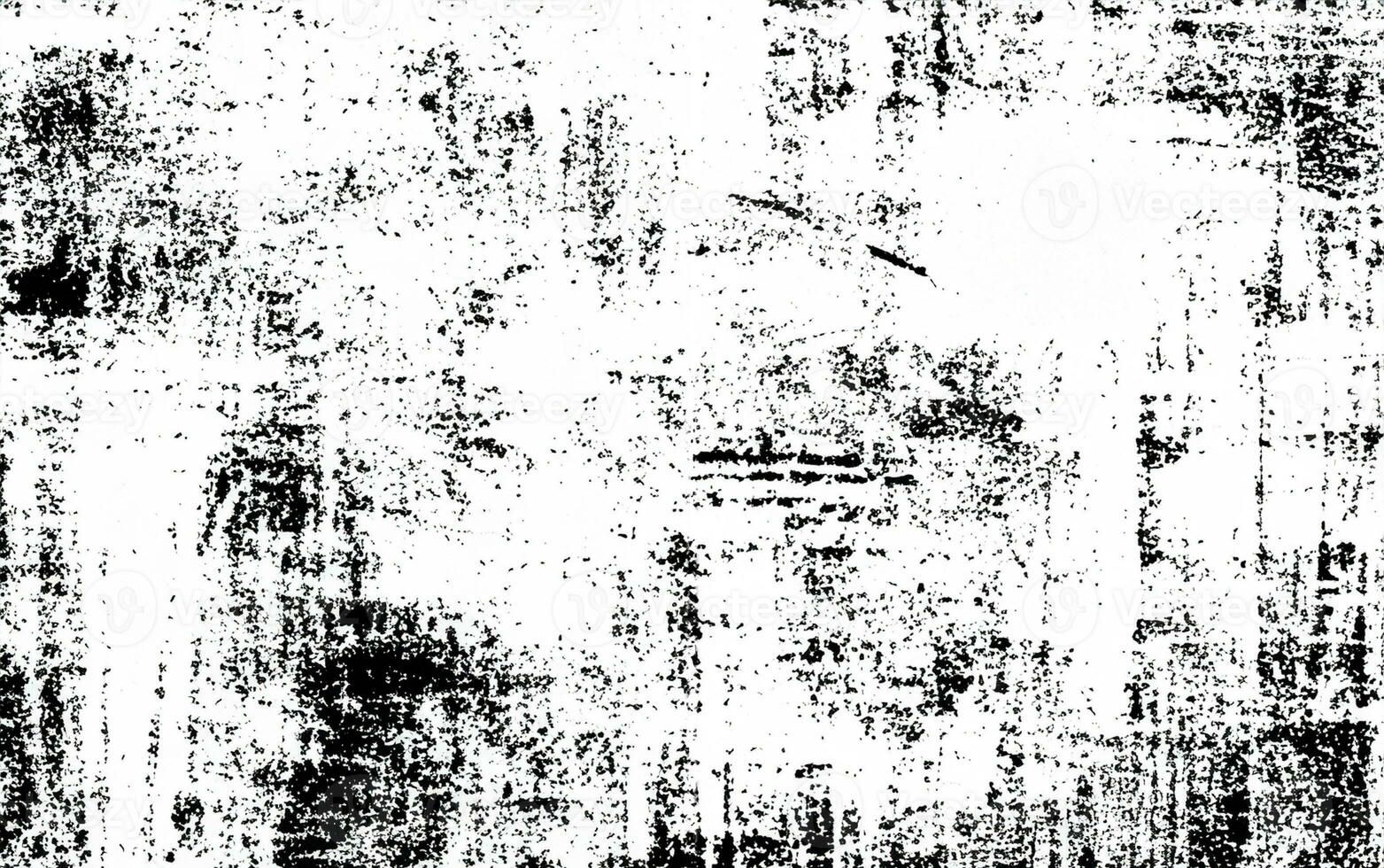Monochrome texture composed of irregular graphic elements. Distressed uneven grunge background. Abstract vector illustration. Overlay for interesting effect and depth. Isolated on white background. photo