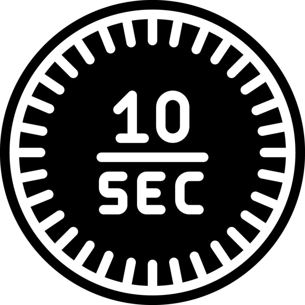 solid icon for seconds vector