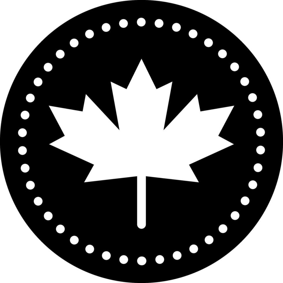 sólido icono para canadiense vector