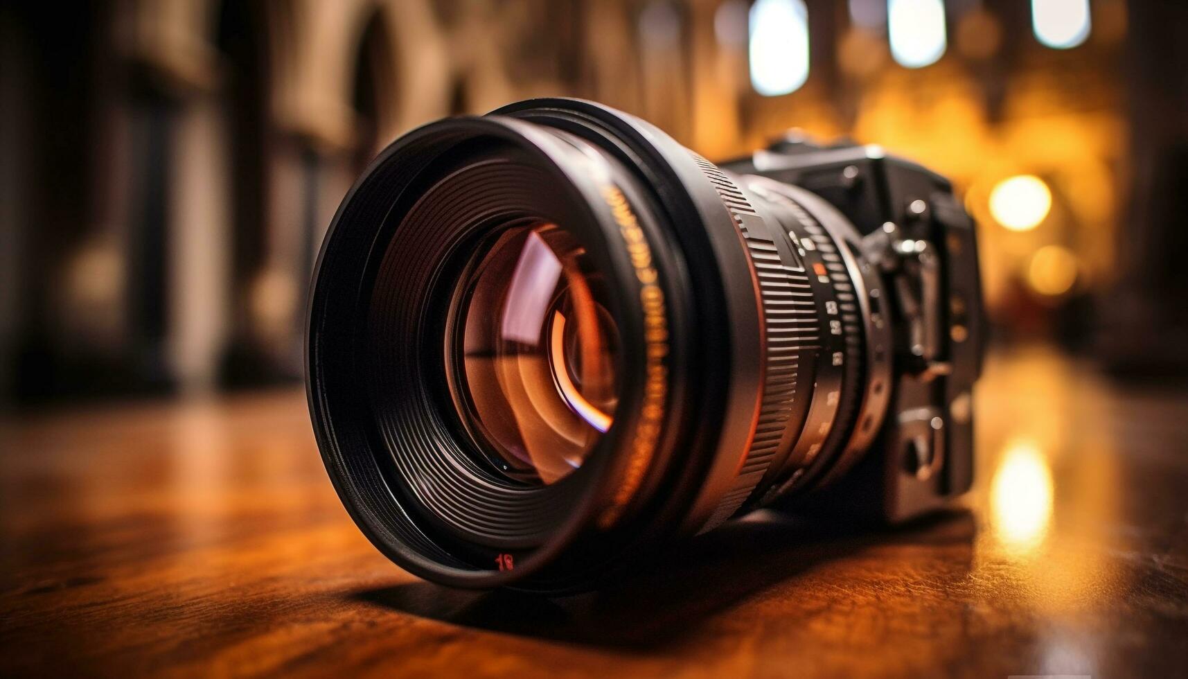 AI generated Photographer capturing a close up image with a modern SLR camera generated by AI photo