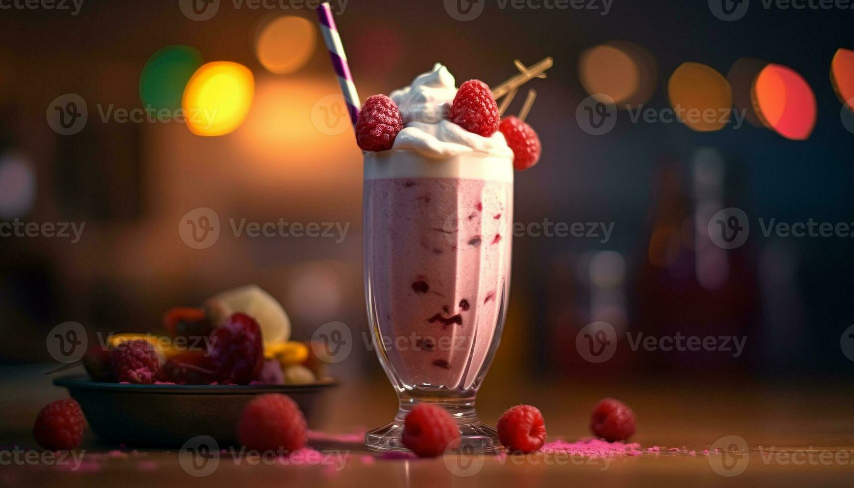 AI generated Freshness and indulgence in a gourmet summer dessert cocktail generated by AI photo