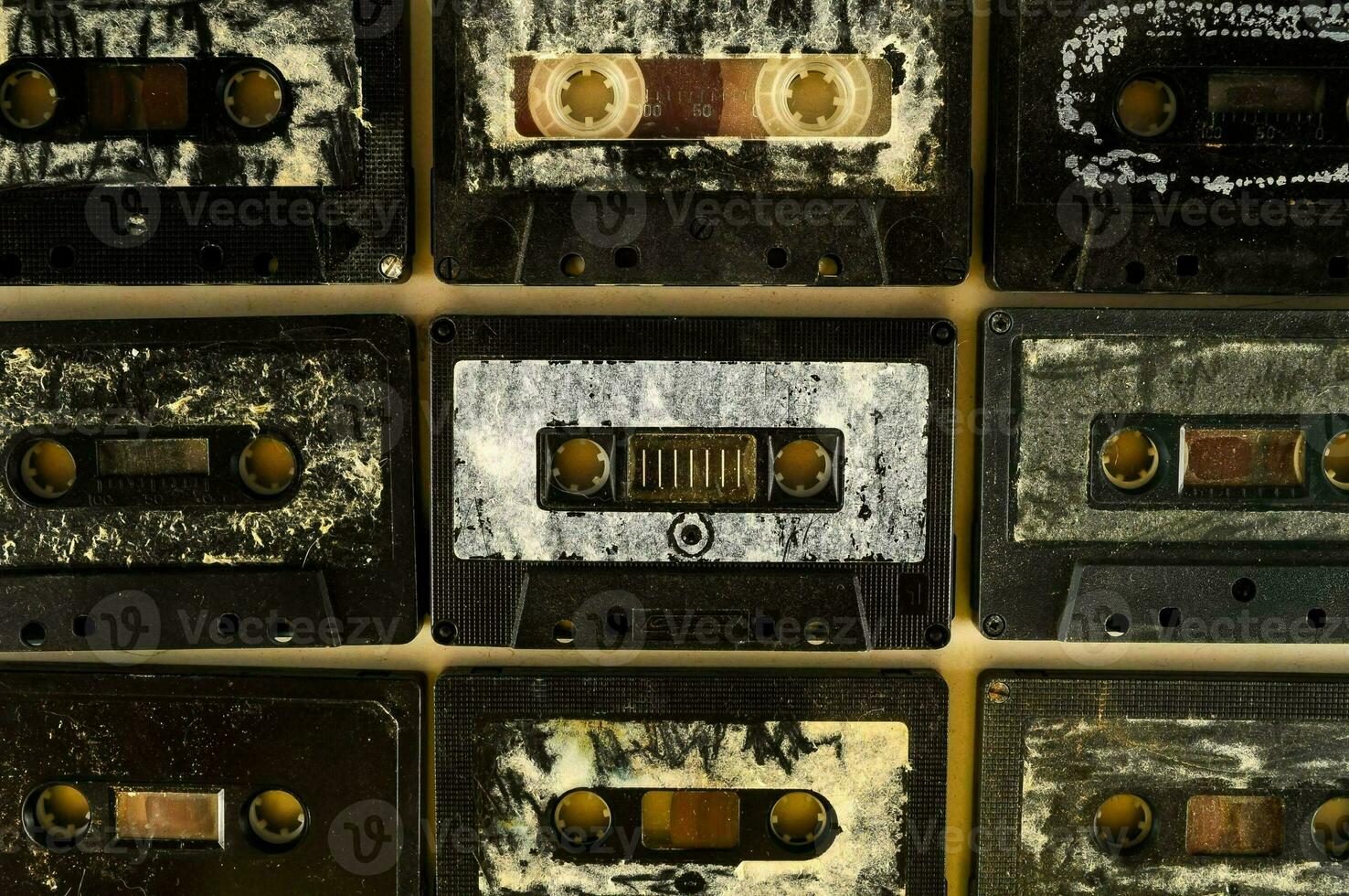 a collection of old cassettes photo