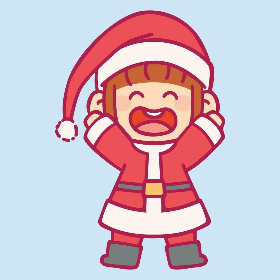 Cute Cartoon Kids Wearing Christmas Holiday Costume Vector arts. Holiday Season vector arts