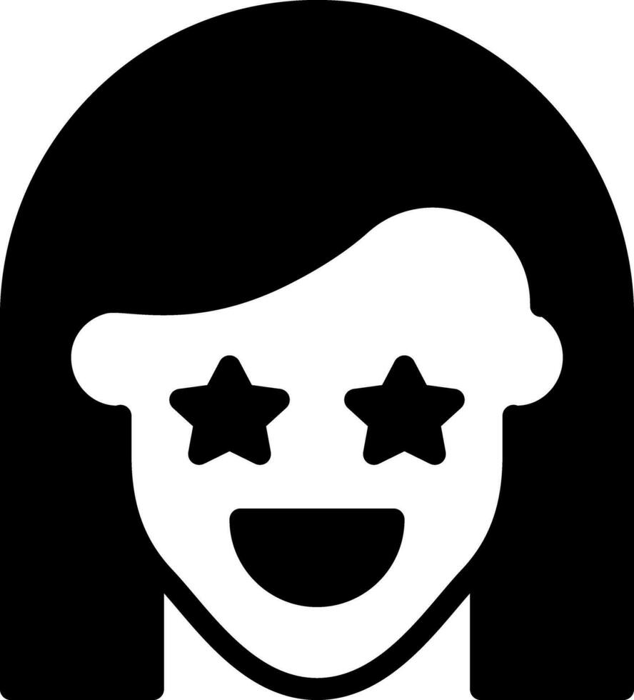 solid icon for excited vector