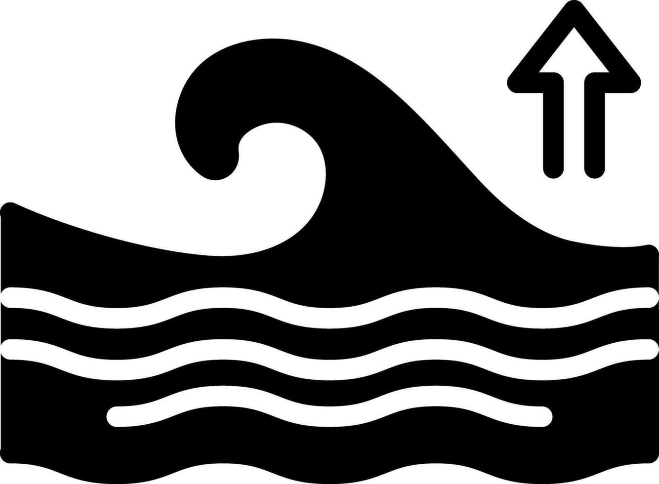 solid icon for tide vector