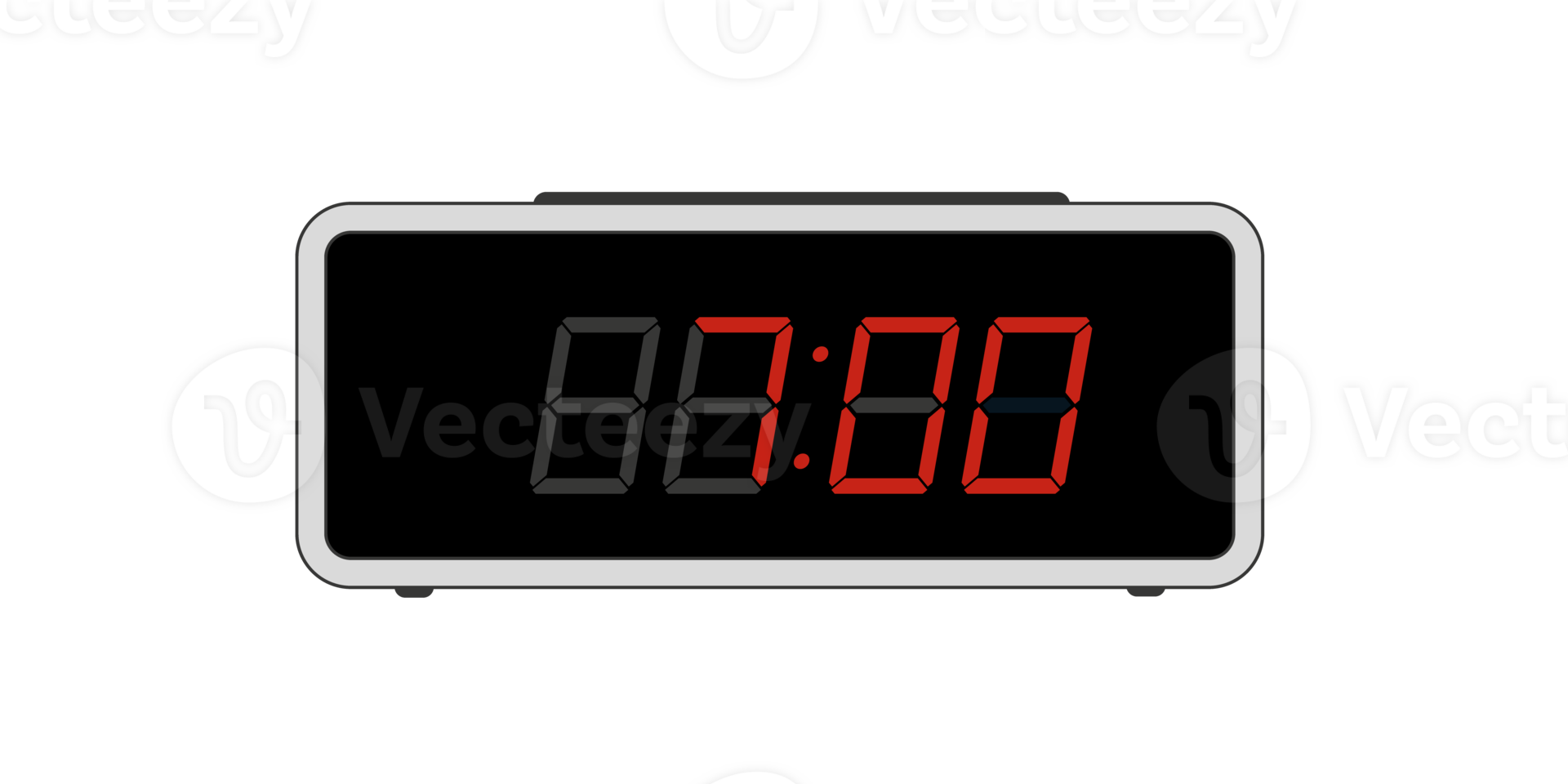 Digital schwarz Alarm Uhr Anzeigen 7.00 Uhr Logo Design. Digital Uhr mit rot Zahlen. Zeit zu aufwachen hoch, besuchen Treffen oder Termin, Ring prallen Alarm Uhr png