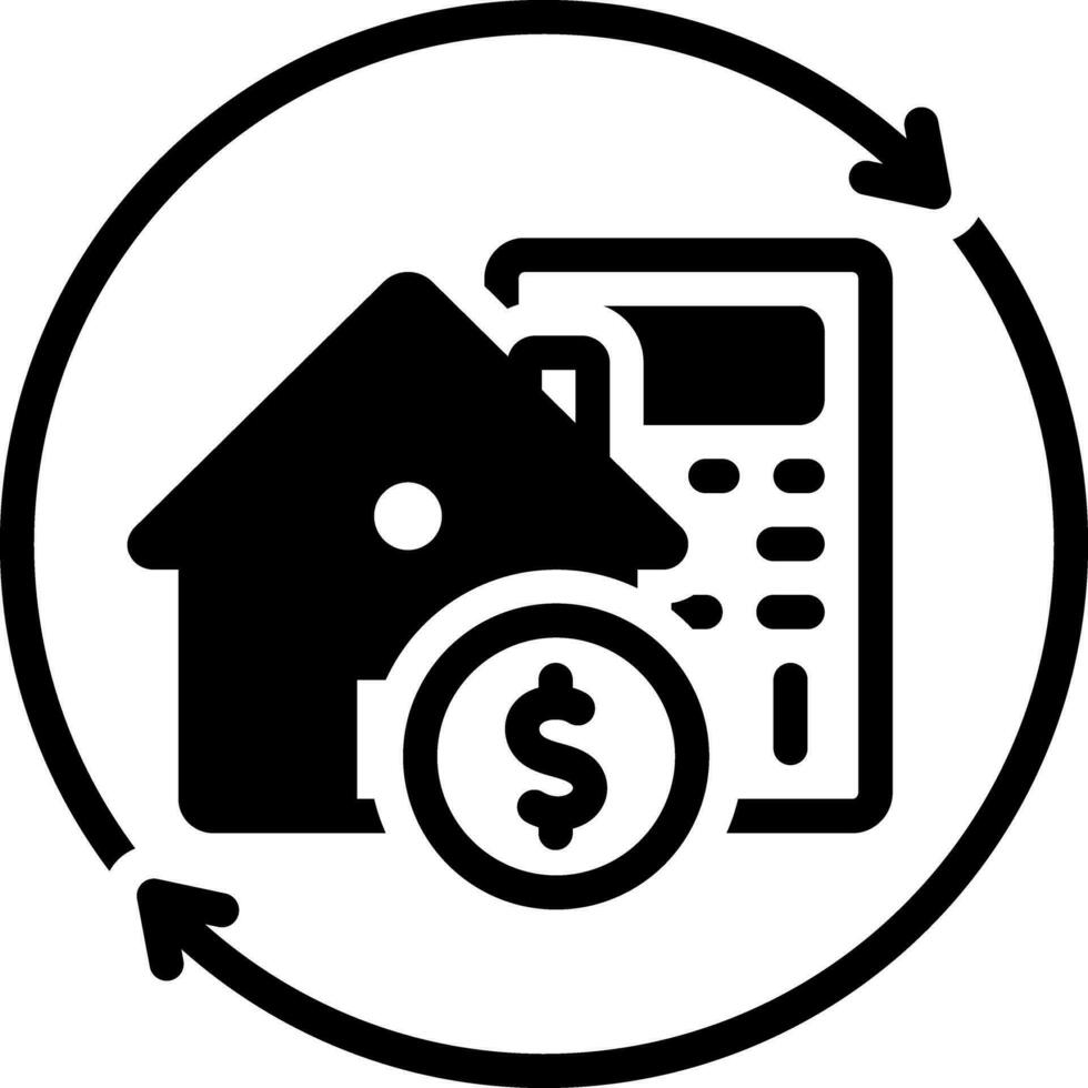 solid icon for refinance vector