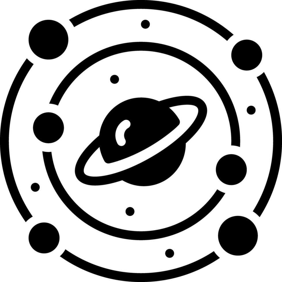 solid icon for planet vector