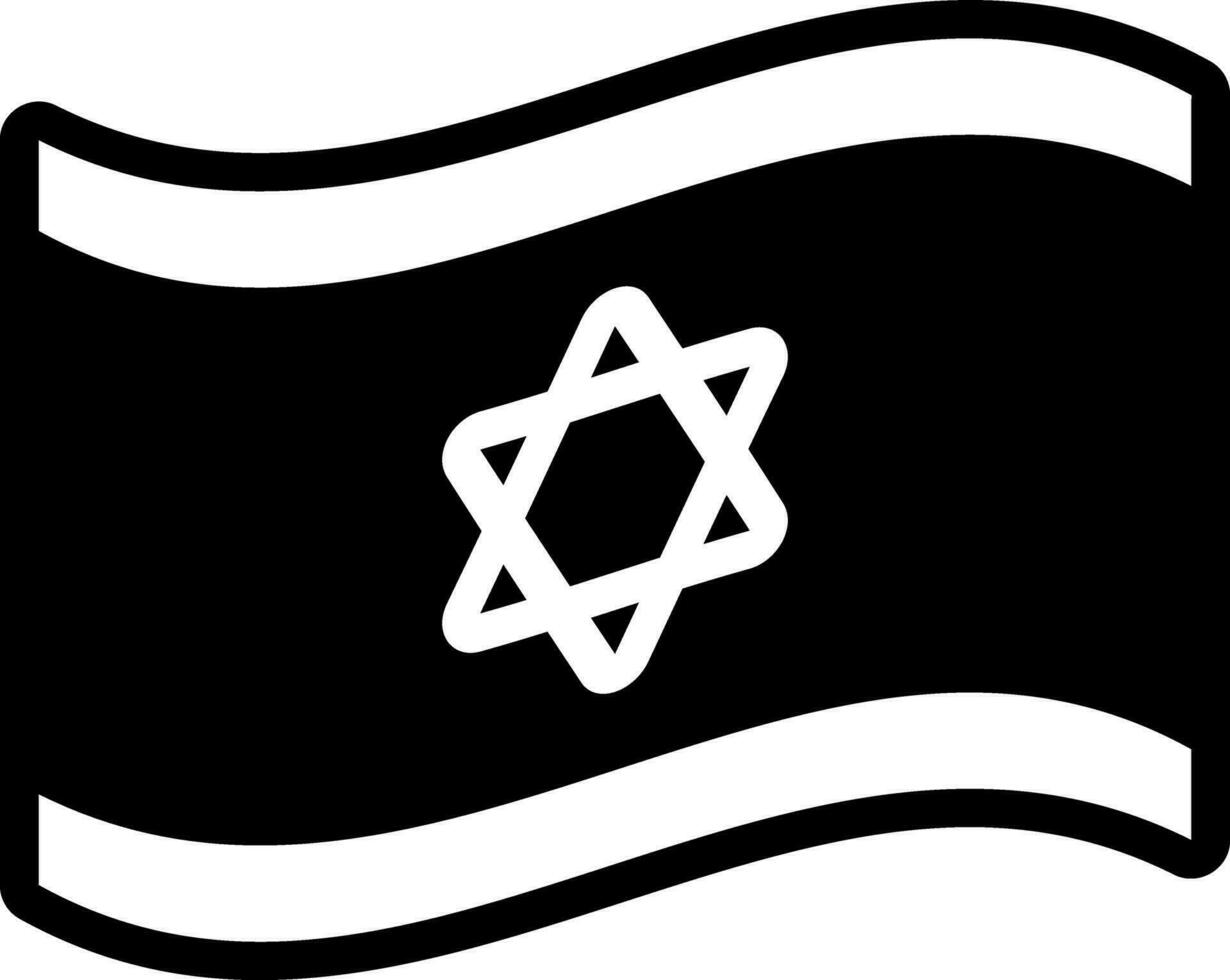 sólido icono para Israel vector