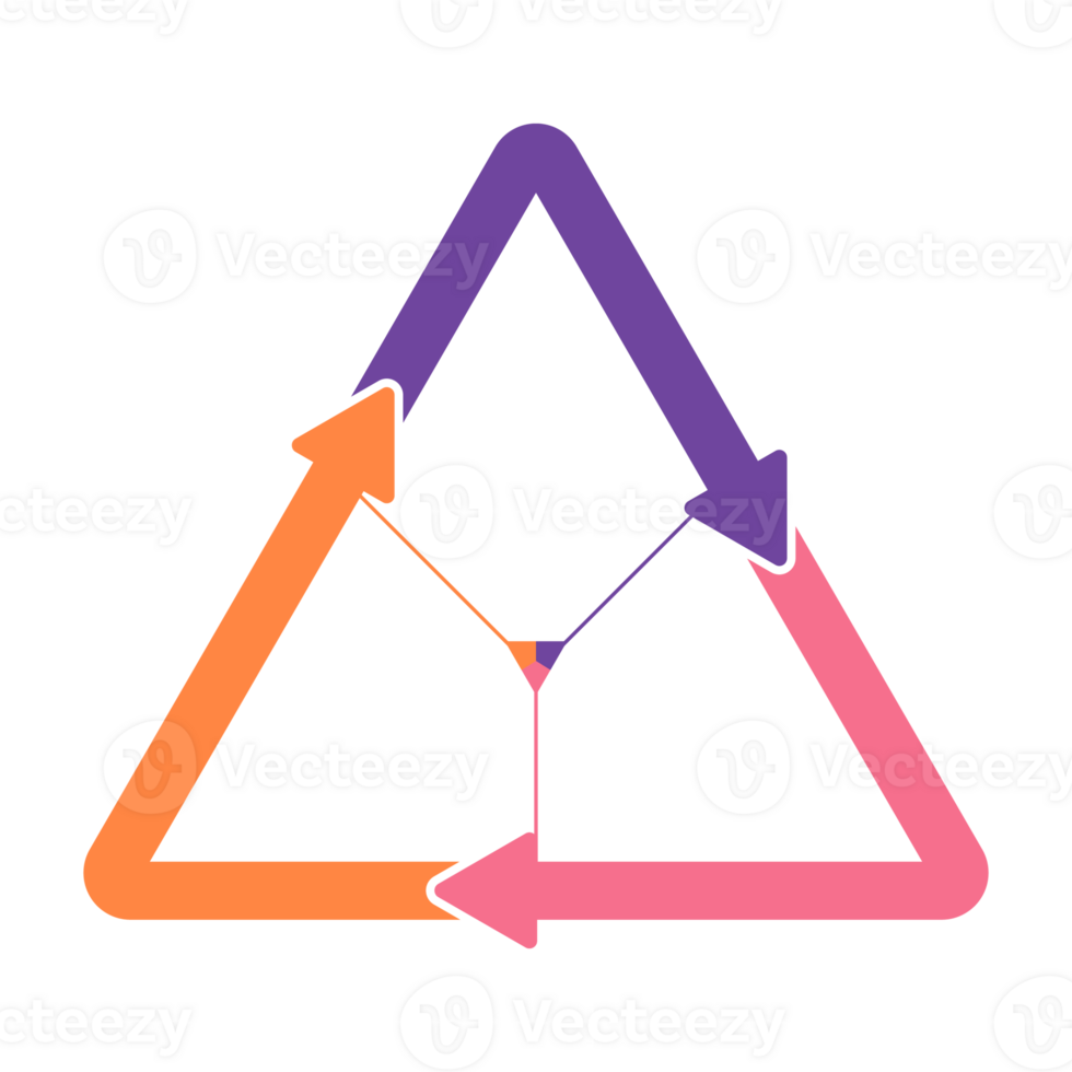 Infographic design with triangle or pyramid diagram divided into 3 parts or level. png