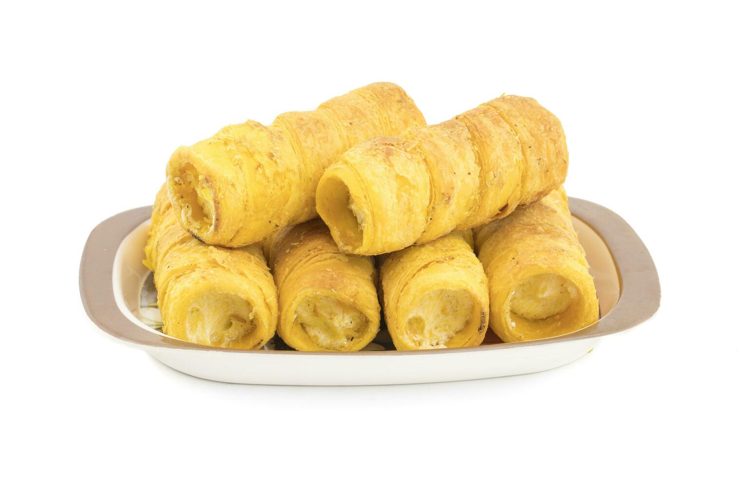 Indian Sweet Dish Puff Roll with Cream photo