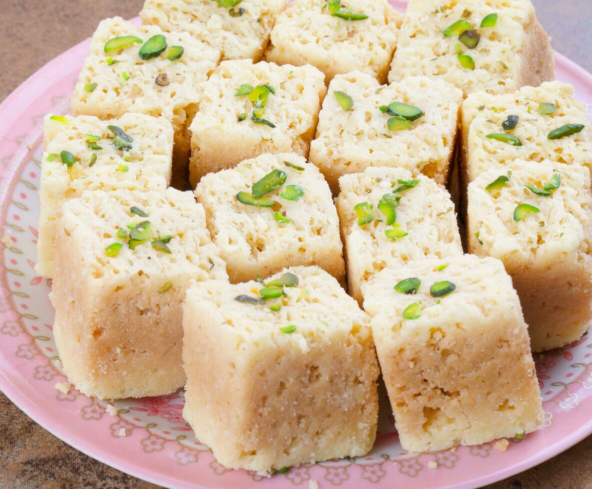 Indian Traditional Sweet Food Mysore Pak or Mysoor Pak photo