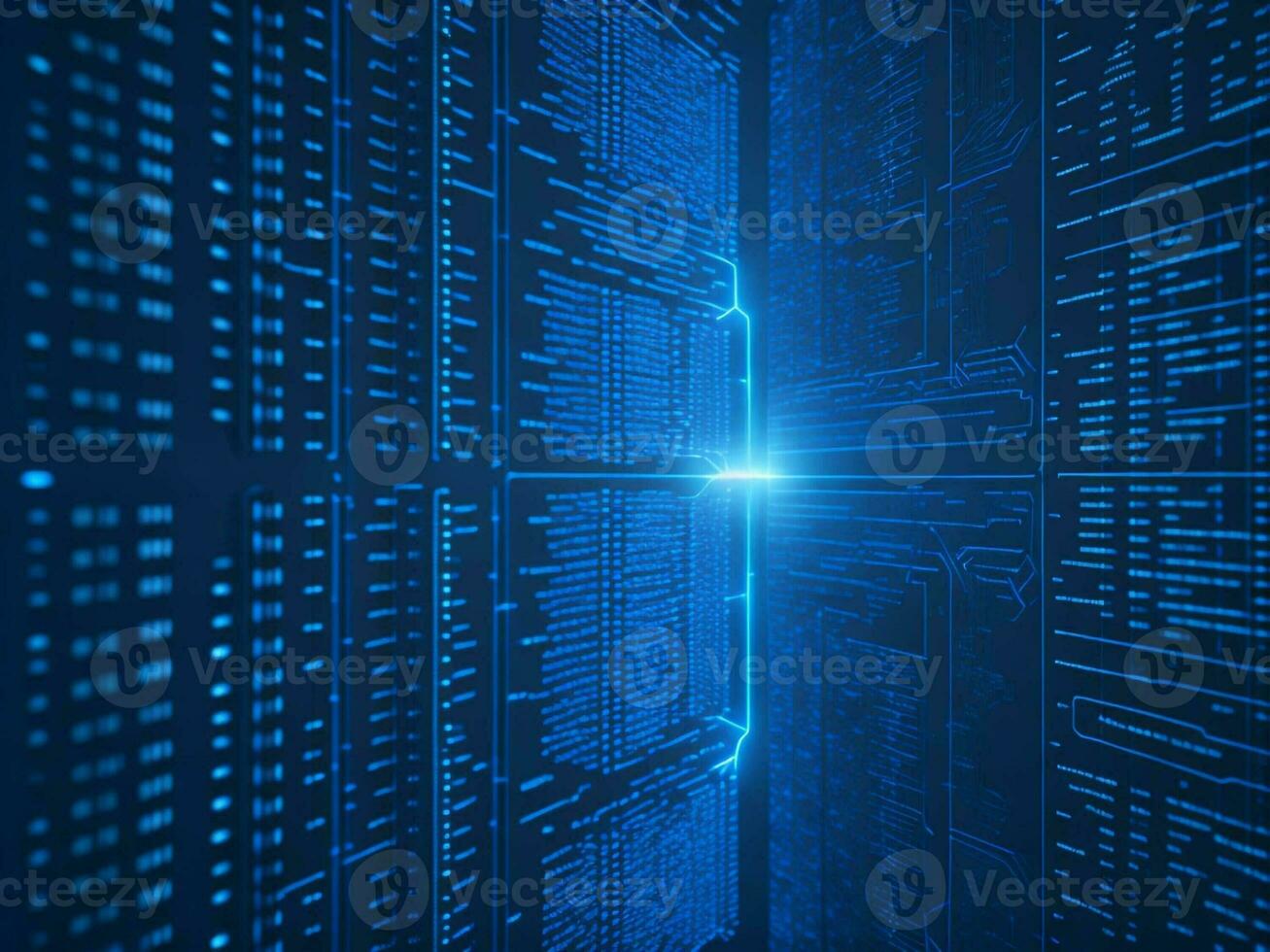 AI generated Digital Cyberspace with Particles and Digital Data Network Connections. High Speed Connection and Data Analysis Technology Digital Abstract Background Concept. 3d rendering photo