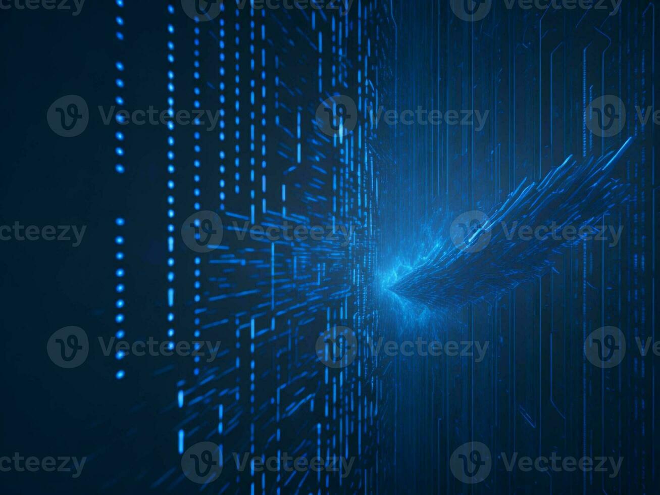AI generated Digital Cyberspace with Particles and Digital Data Network Connections. High Speed Connection and Data Analysis Technology Digital Abstract Background Concept. 3d rendering photo