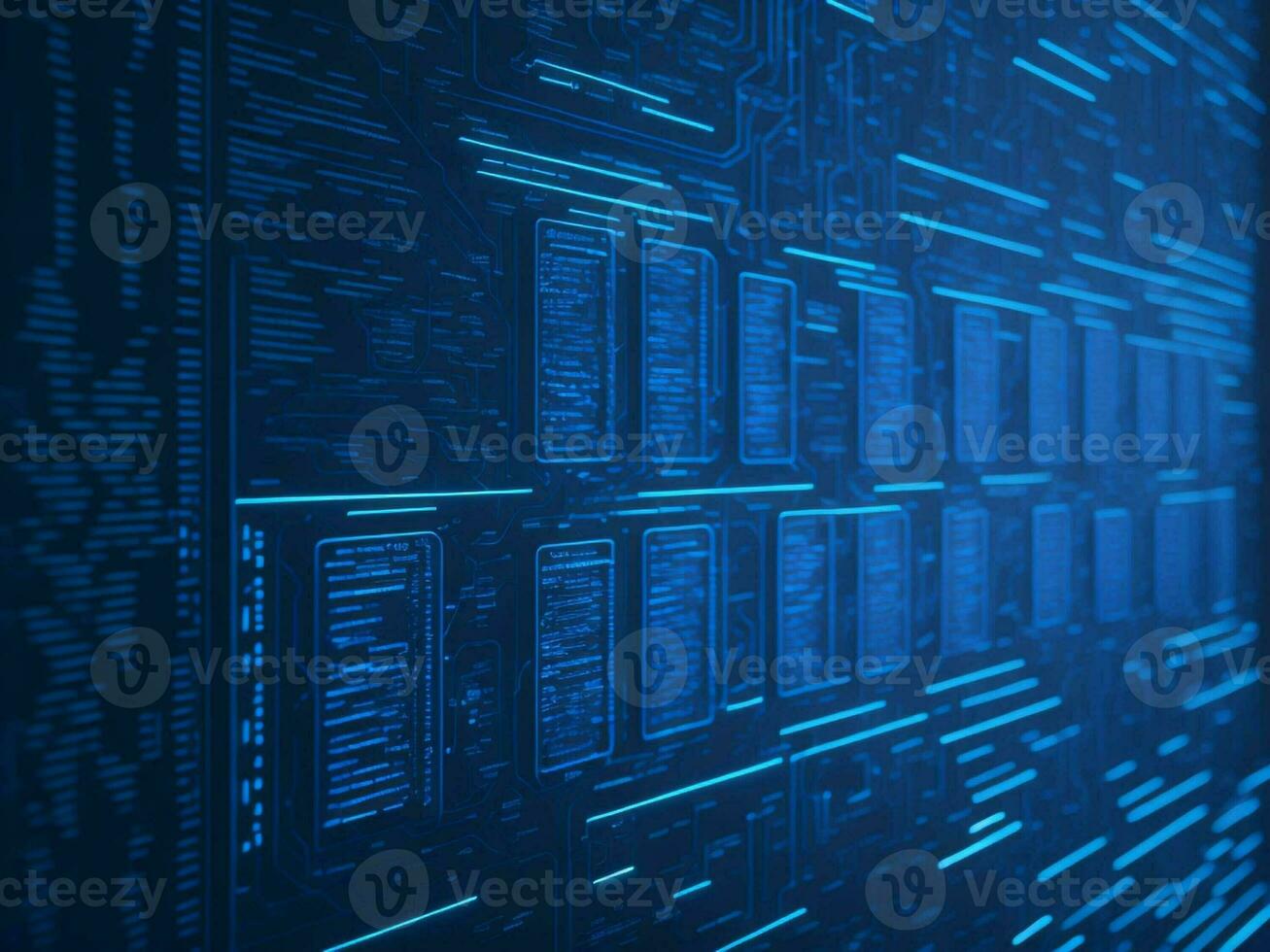 AI generated Digital Cyberspace with Particles and Digital Data Network Connections. High Speed Connection and Data Analysis Technology Digital Abstract Background Concept. 3d rendering photo