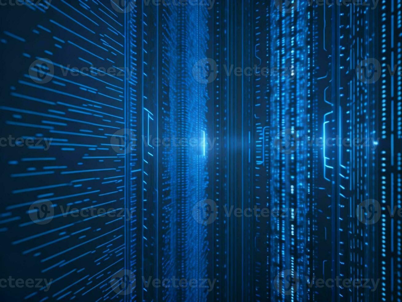 AI generated Digital Cyberspace with Particles and Digital Data Network Connections. High Speed Connection and Data Analysis Technology Digital Abstract Background Concept. 3d rendering photo