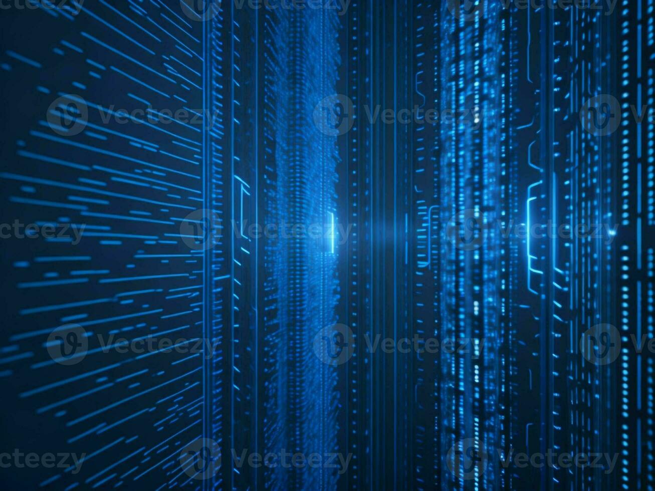 AI generated Digital Cyberspace with Particles and Digital Data Network Connections. High Speed Connection and Data Analysis Technology Digital Abstract Background Concept. 3d rendering photo