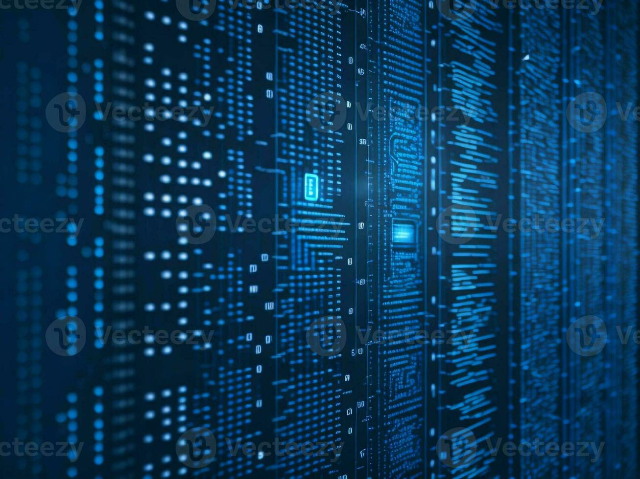 AI generated Digital Cyberspace with Particles and Digital Data Network Connections. High Speed Connection and Data Analysis Technology Digital Abstract Background Concept. 3d rendering photo