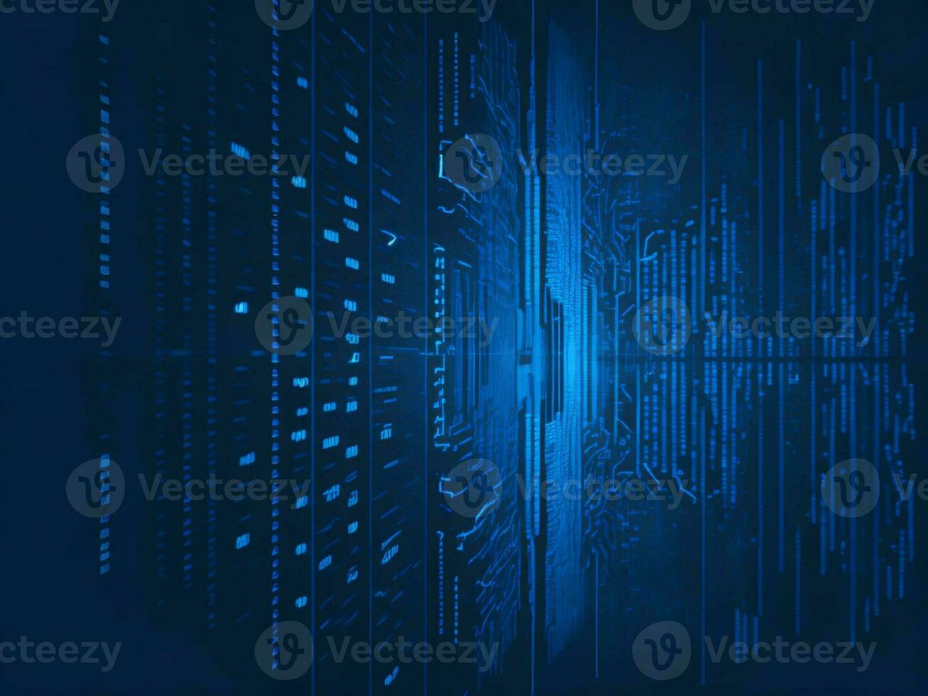 AI generated Digital Cyberspace with Particles and Digital Data Network Connections. High Speed Connection and Data Analysis Technology Digital Abstract Background Concept. 3d rendering photo