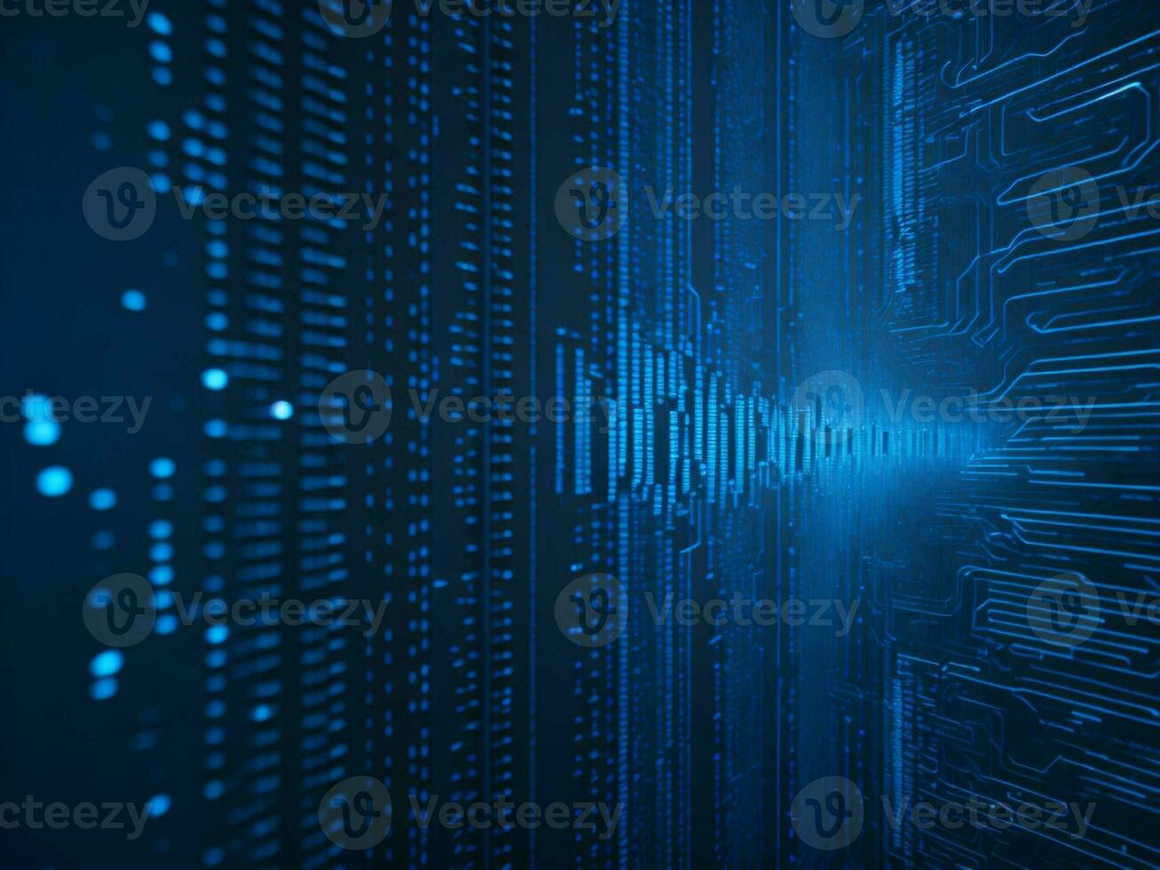 AI generated Digital Cyberspace with Particles and Digital Data Network Connections. High Speed Connection and Data Analysis Technology Digital Abstract Background Concept. 3d rendering photo