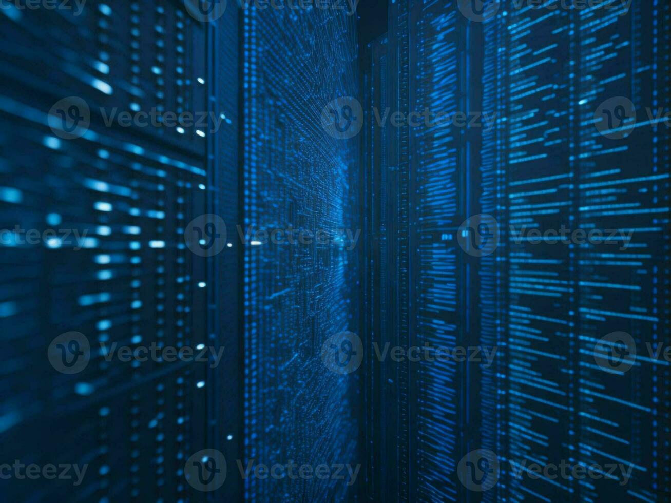 AI generated Digital Cyberspace with Particles and Digital Data Network Connections. High Speed Connection and Data Analysis Technology Digital Abstract Background Concept. 3d rendering photo