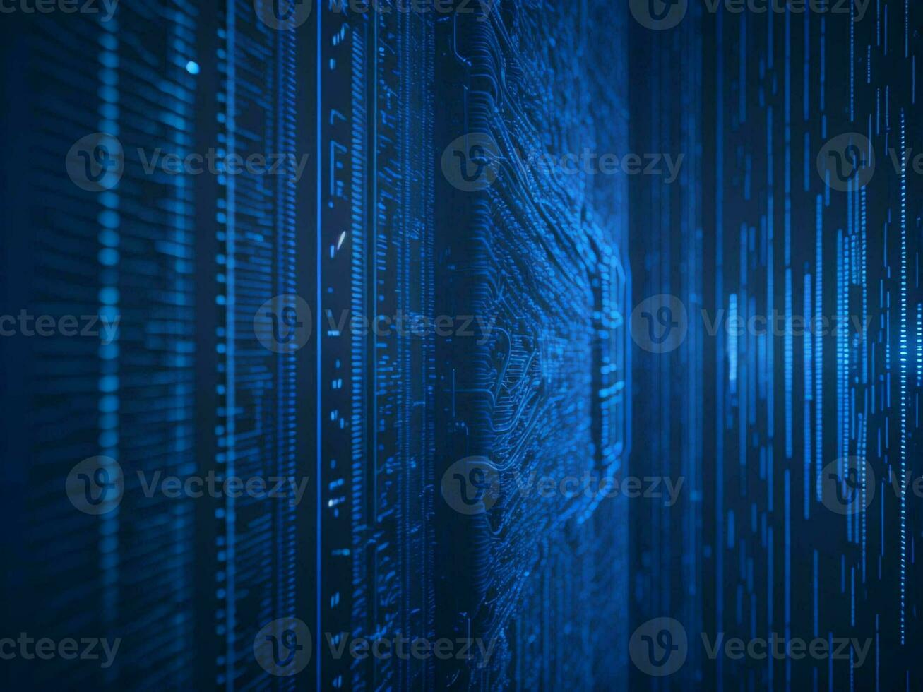 AI generated Digital Cyberspace with Particles and Digital Data Network Connections. High Speed Connection and Data Analysis Technology Digital Abstract Background Concept. 3d rendering photo