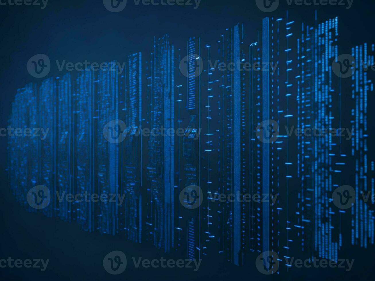 AI generated Digital Cyberspace with Particles and Digital Data Network Connections. High Speed Connection and Data Analysis Technology Digital Abstract Background Concept. 3d rendering photo