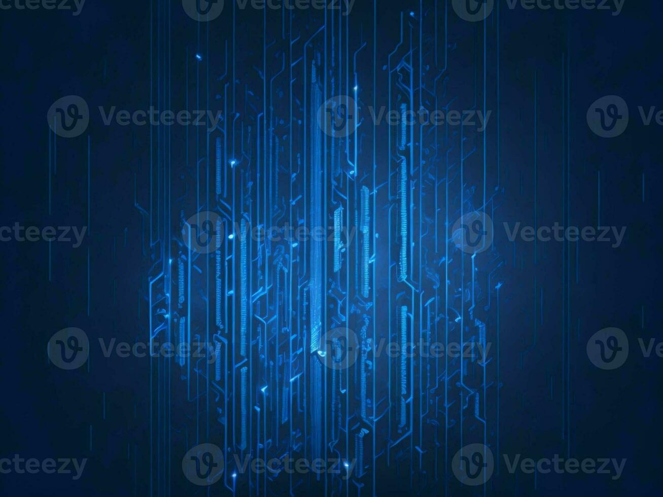 AI generated Digital Cyberspace with Particles and Digital Data Network Connections. High Speed Connection and Data Analysis Technology Digital Abstract Background Concept. 3d rendering photo