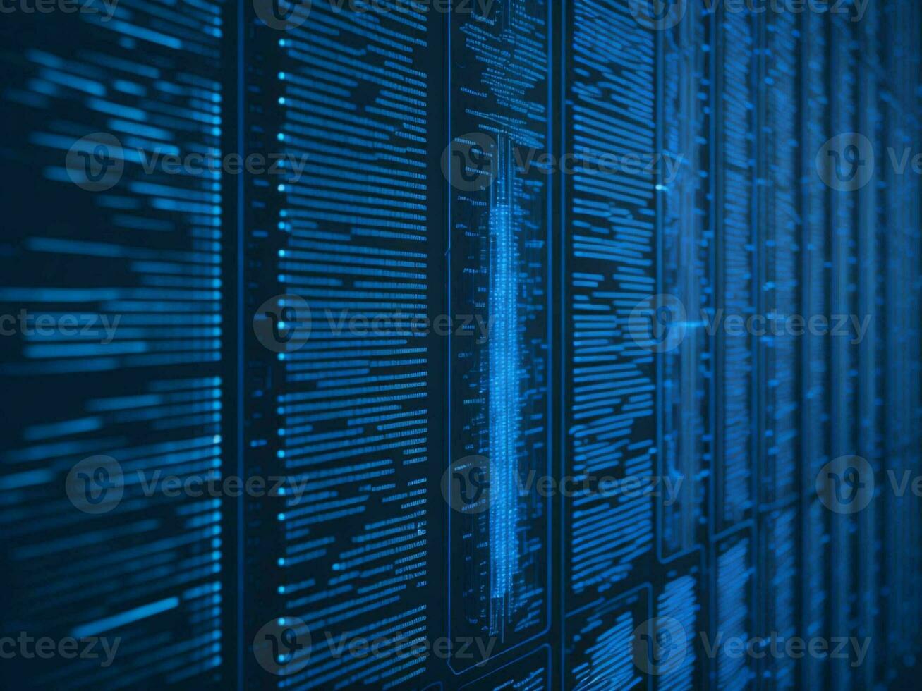 AI generated Digital Cyberspace with Particles and Digital Data Network Connections. High Speed Connection and Data Analysis Technology Digital Abstract Background Concept. 3d rendering photo
