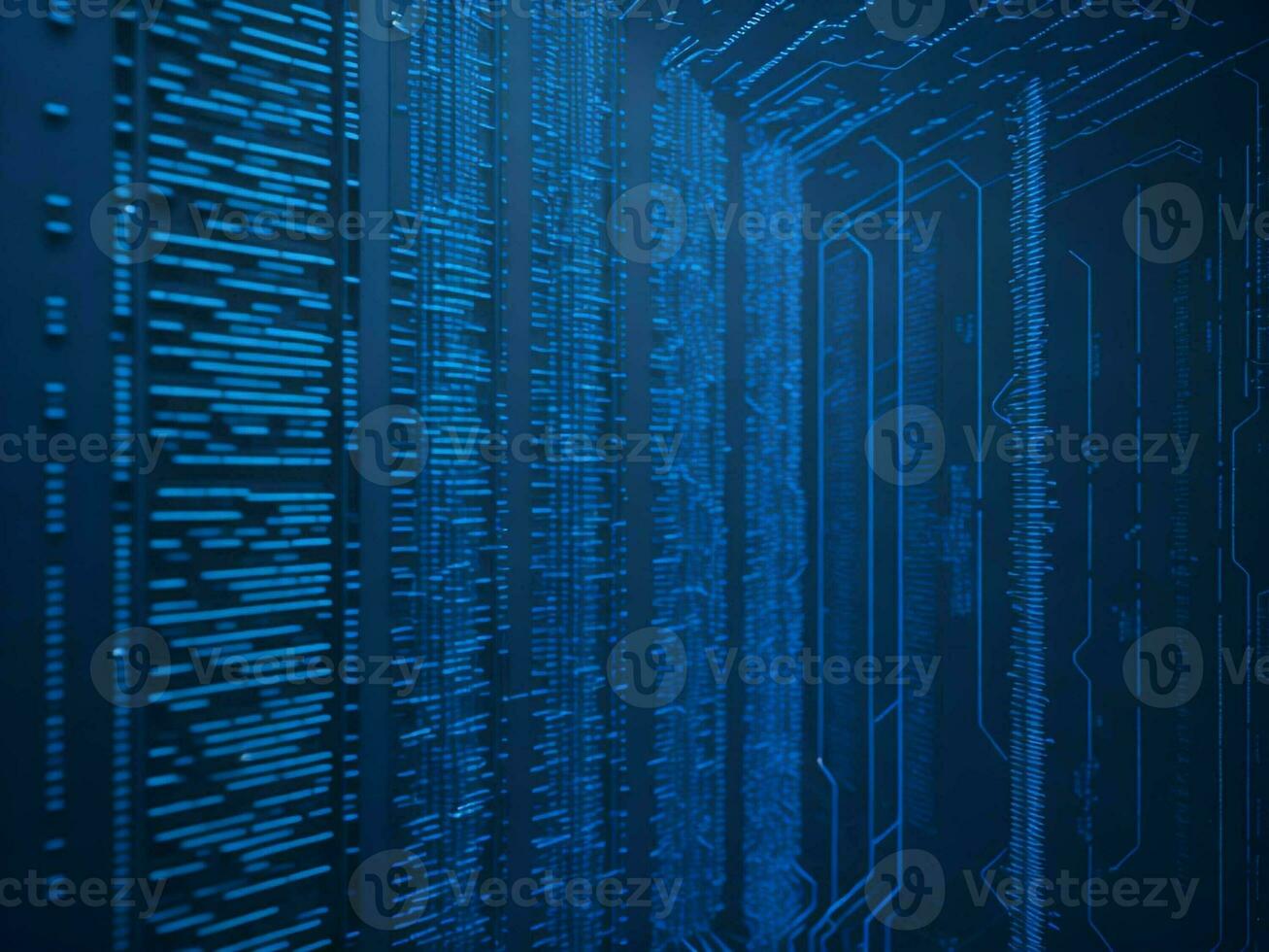 AI generated Digital Cyberspace with Particles and Digital Data Network Connections. High Speed Connection and Data Analysis Technology Digital Abstract Background Concept. 3d rendering photo