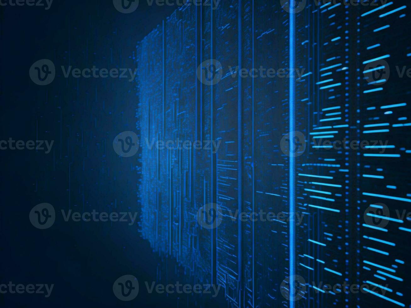 AI generated Digital Cyberspace with Particles and Digital Data Network Connections. High Speed Connection and Data Analysis Technology Digital Abstract Background Concept. 3d rendering photo