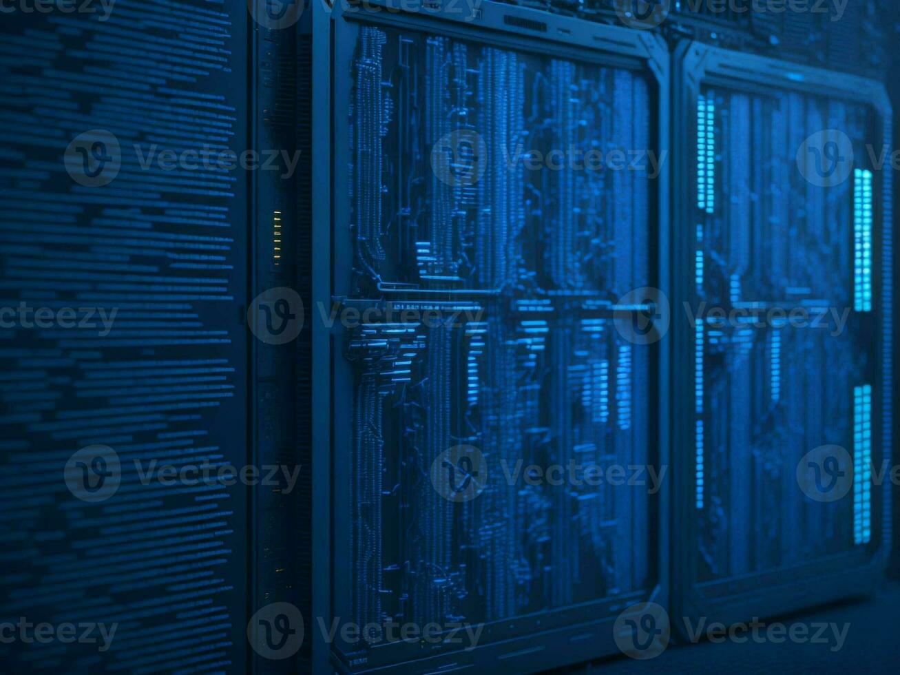 AI generated Digital Cyberspace with Particles and Digital Data Network Connections. High Speed Connection and Data Analysis Technology Digital Abstract Background Concept. 3d rendering photo