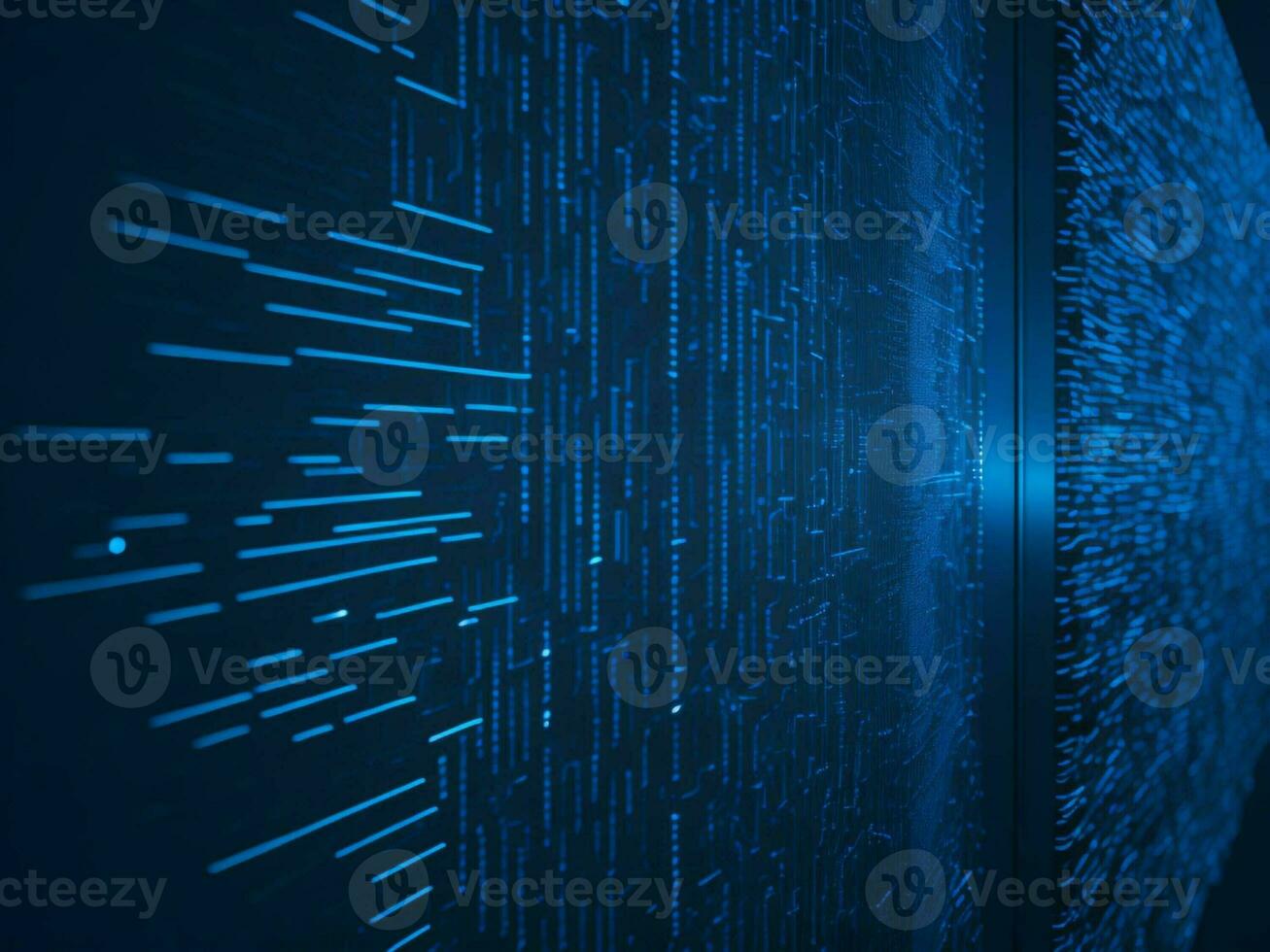 AI generated Digital Cyberspace with Particles and Digital Data Network Connections. High Speed Connection and Data Analysis Technology Digital Abstract Background Concept. 3d rendering photo