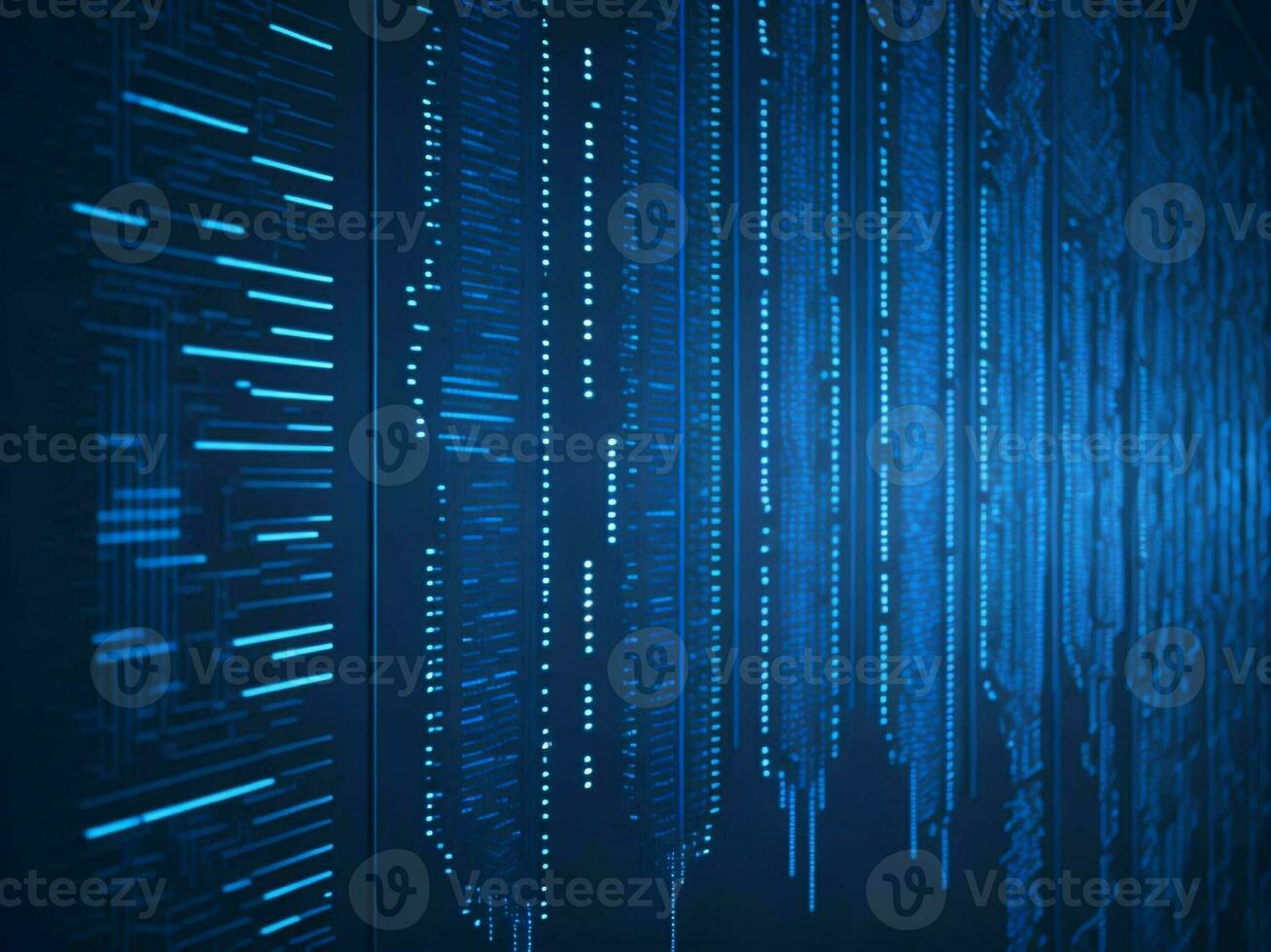 AI generated Digital Cyberspace with Particles and Digital Data Network Connections. High Speed Connection and Data Analysis Technology Digital Abstract Background Concept. 3d rendering photo