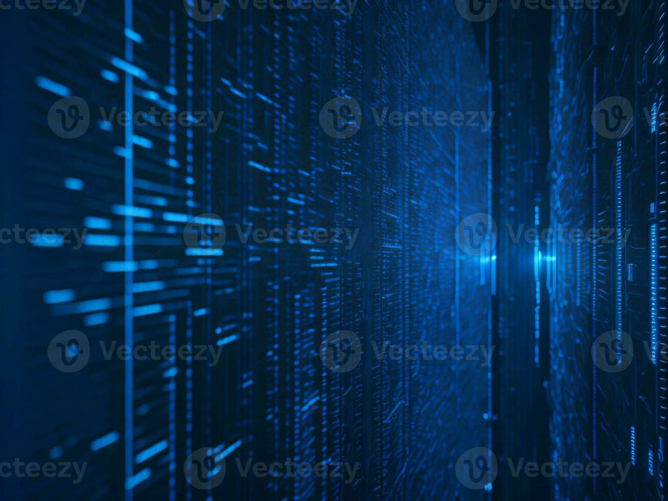 AI generated Digital Cyberspace with Particles and Digital Data Network Connections. High Speed Connection and Data Analysis Technology Digital Abstract Background Concept. 3d rendering photo