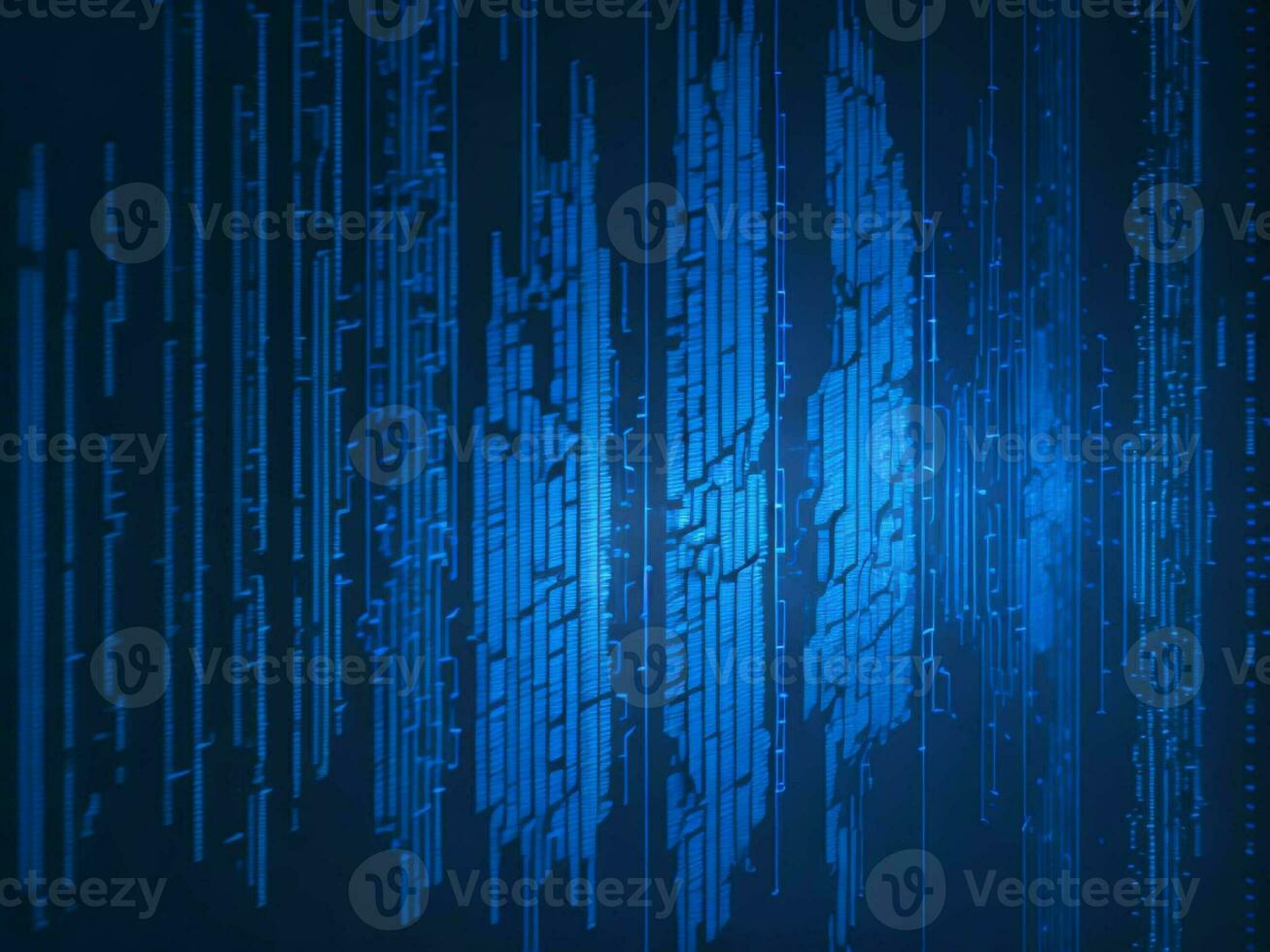 AI generated Digital Cyberspace with Particles and Digital Data Network Connections. High Speed Connection and Data Analysis Technology Digital Abstract Background Concept. 3d rendering photo