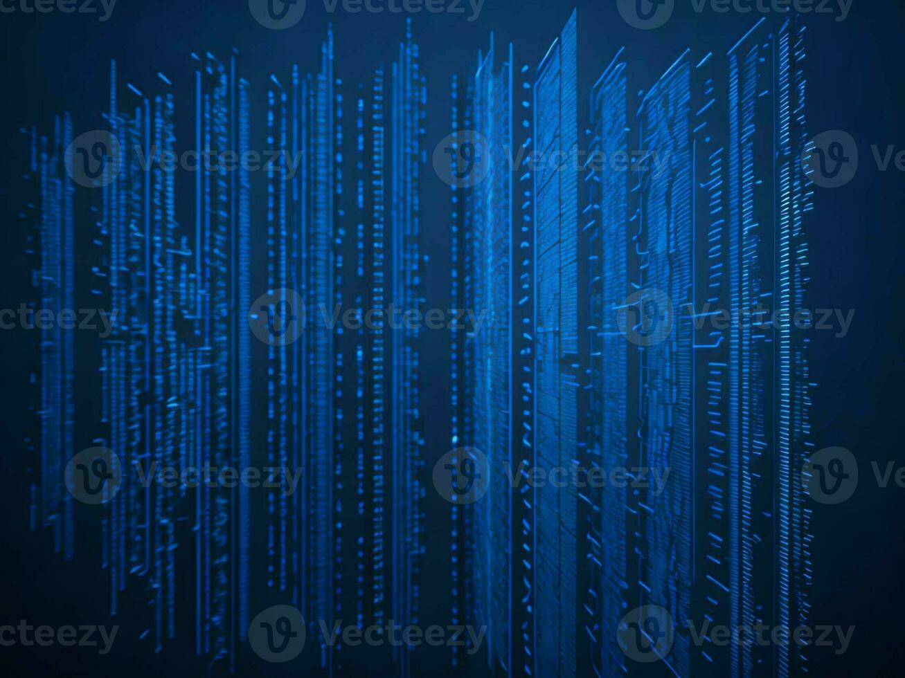 AI generated Digital Cyberspace with Particles and Digital Data Network Connections. High Speed Connection and Data Analysis Technology Digital Abstract Background Concept. 3d rendering photo