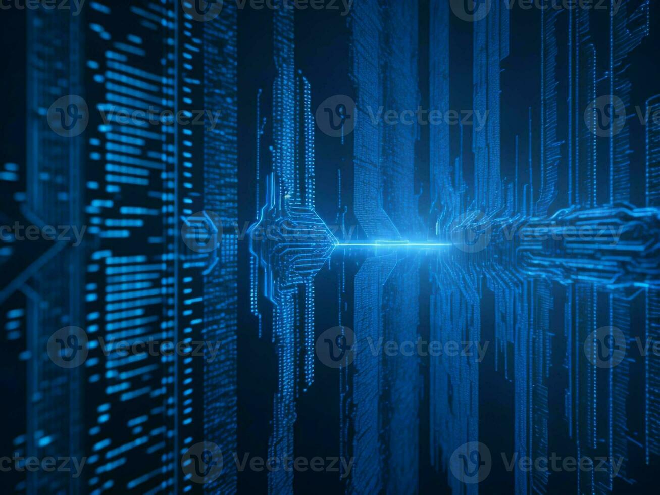 AI generated Digital Cyberspace with Particles and Digital Data Network Connections. High Speed Connection and Data Analysis Technology Digital Abstract Background Concept. 3d rendering photo