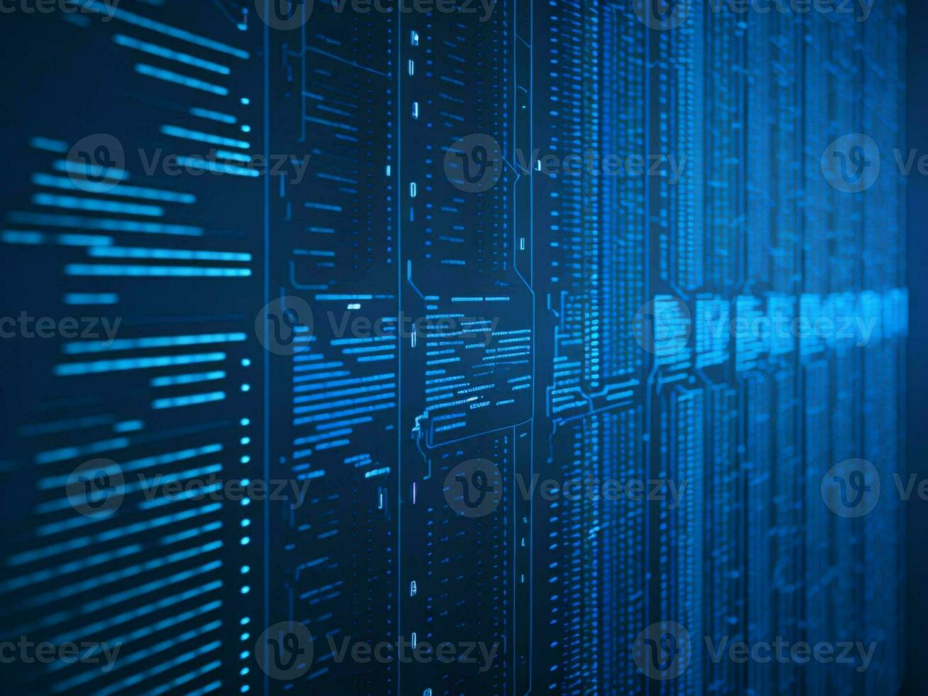 AI generated Digital Cyberspace with Particles and Digital Data Network Connections. High Speed Connection and Data Analysis Technology Digital Abstract Background Concept. 3d rendering photo