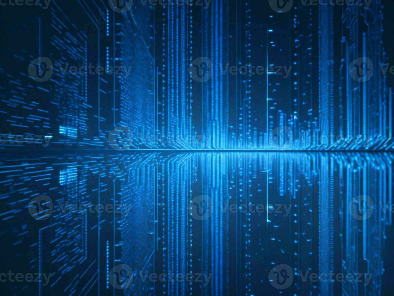 AI generated Digital Cyberspace with Particles and Digital Data Network Connections. High Speed Connection and Data Analysis Technology Digital Abstract Background Concept. 3d rendering photo